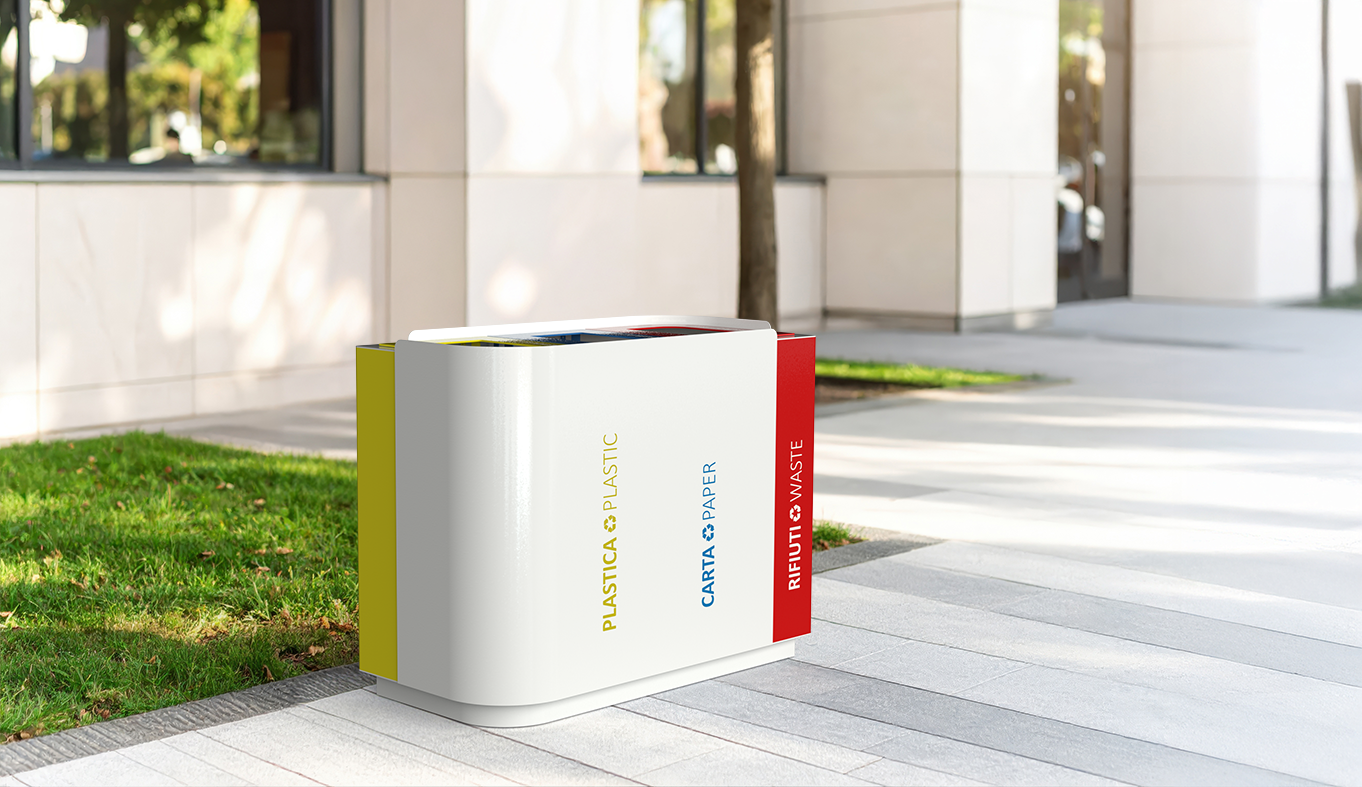 Urban recycling bins: spacious and practical, for green cities.