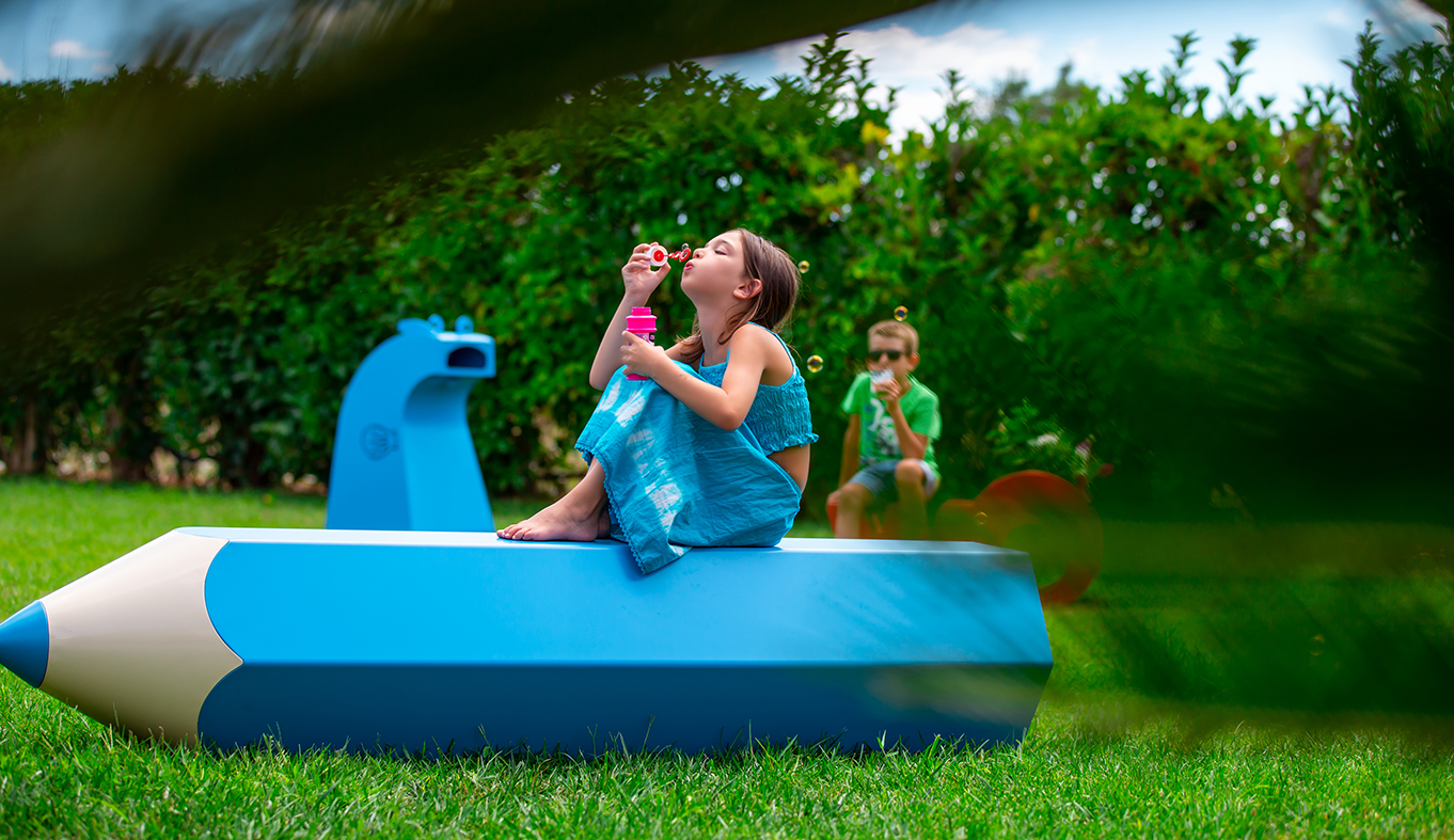 Colorful and creative street furniture for child-friendly schools and parks