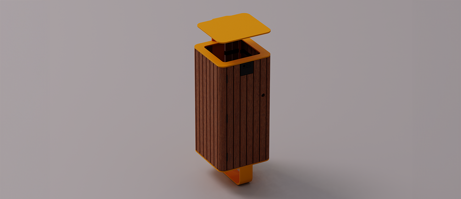 Cestino Io con rivestimento in legno vista 2