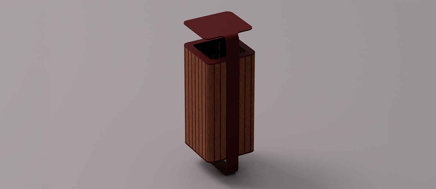 Cestino Io con rivestimento in legno vista 3