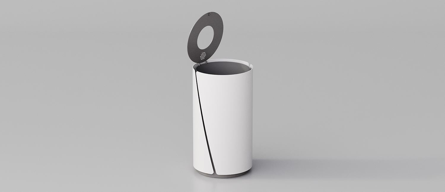Bob large trash bin with ashtray