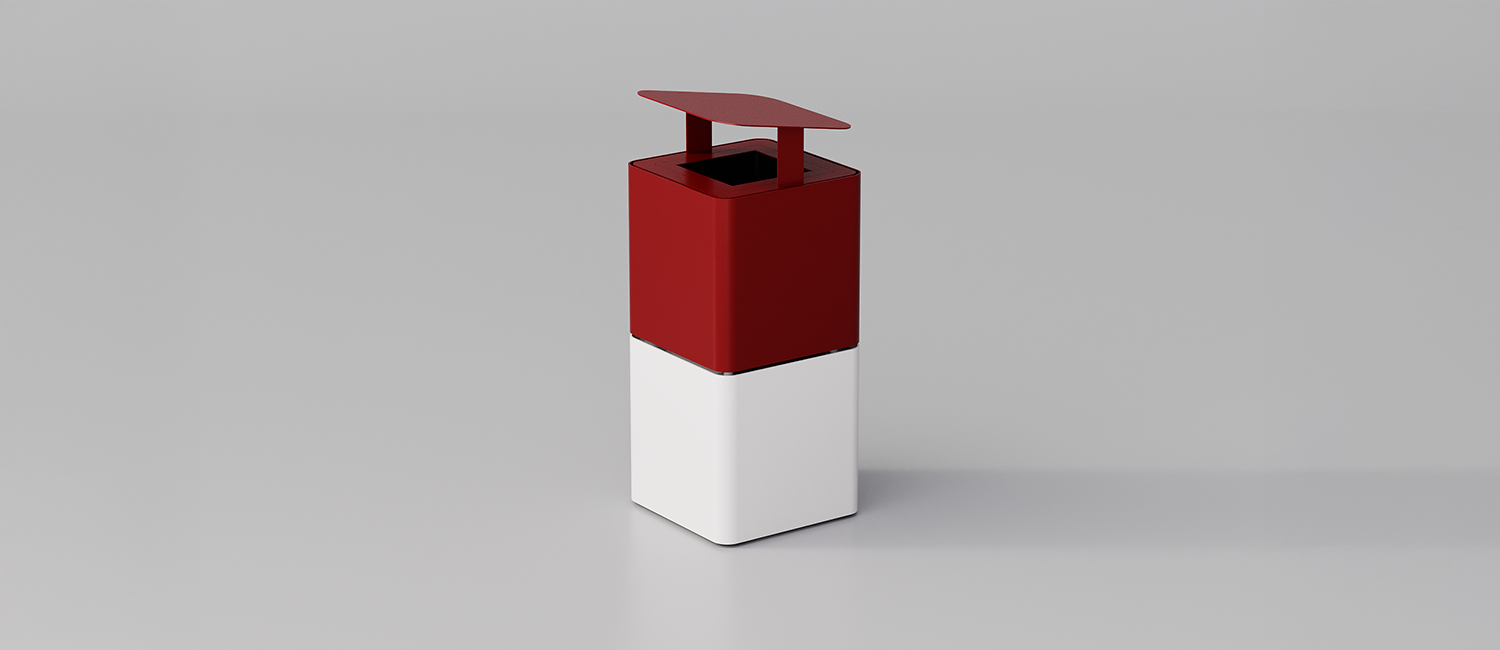 Cubik large trash bin with lid