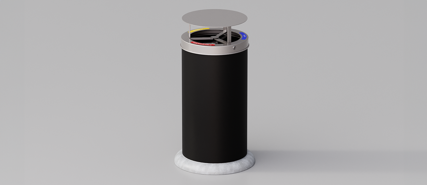 Elios large trash bin with lid and CLS basement