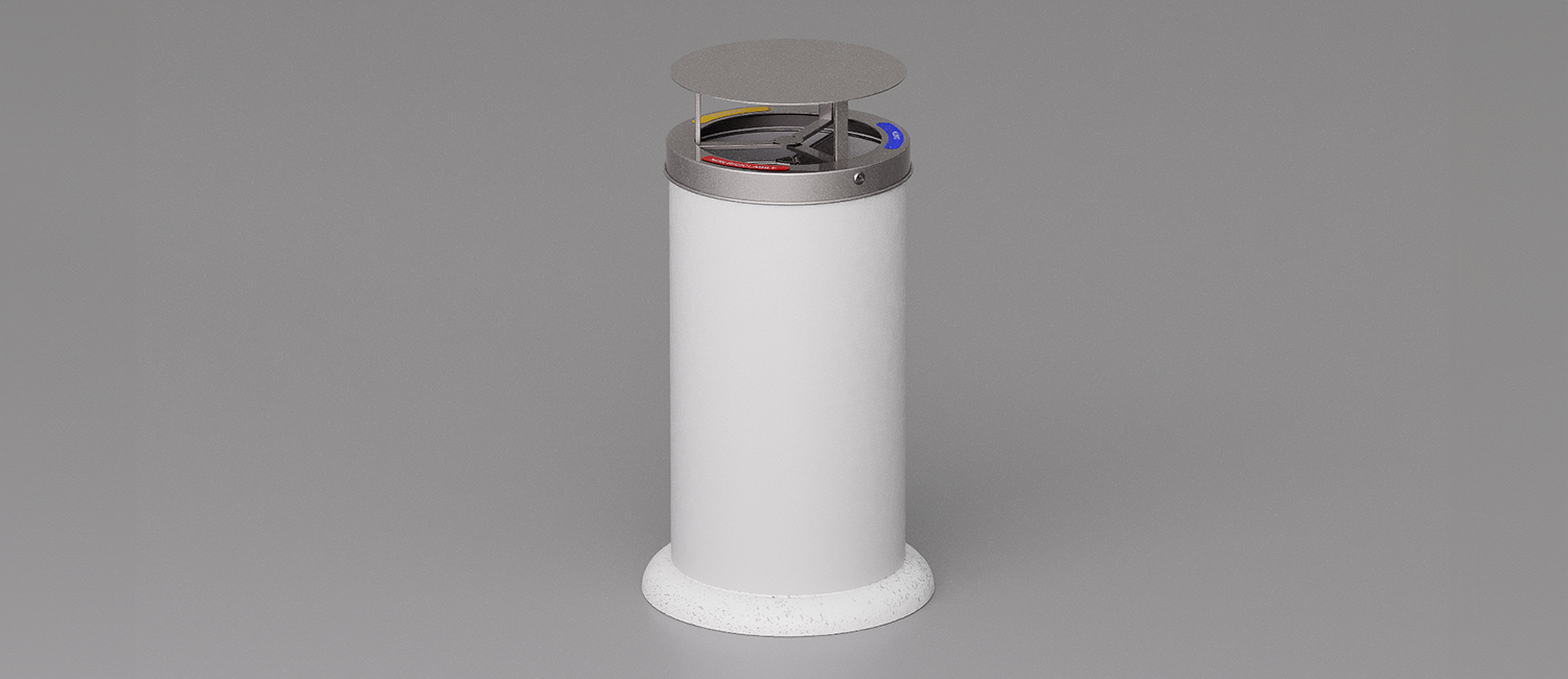Elios large trash bin with lid and CLS basement