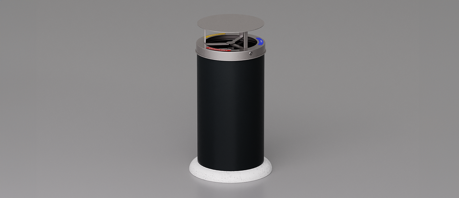 Elios large trash bin with lid and CLS basement