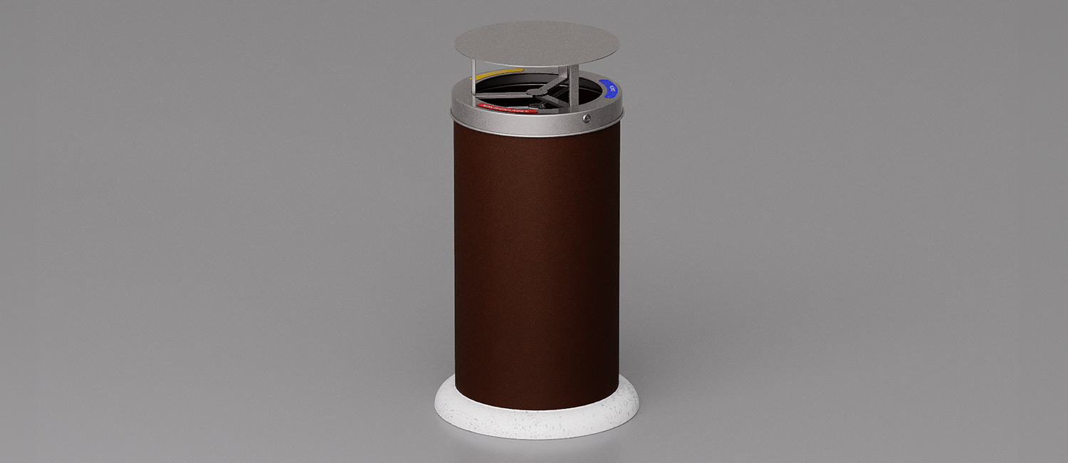 Elios large trash bin with lid and CLS basement