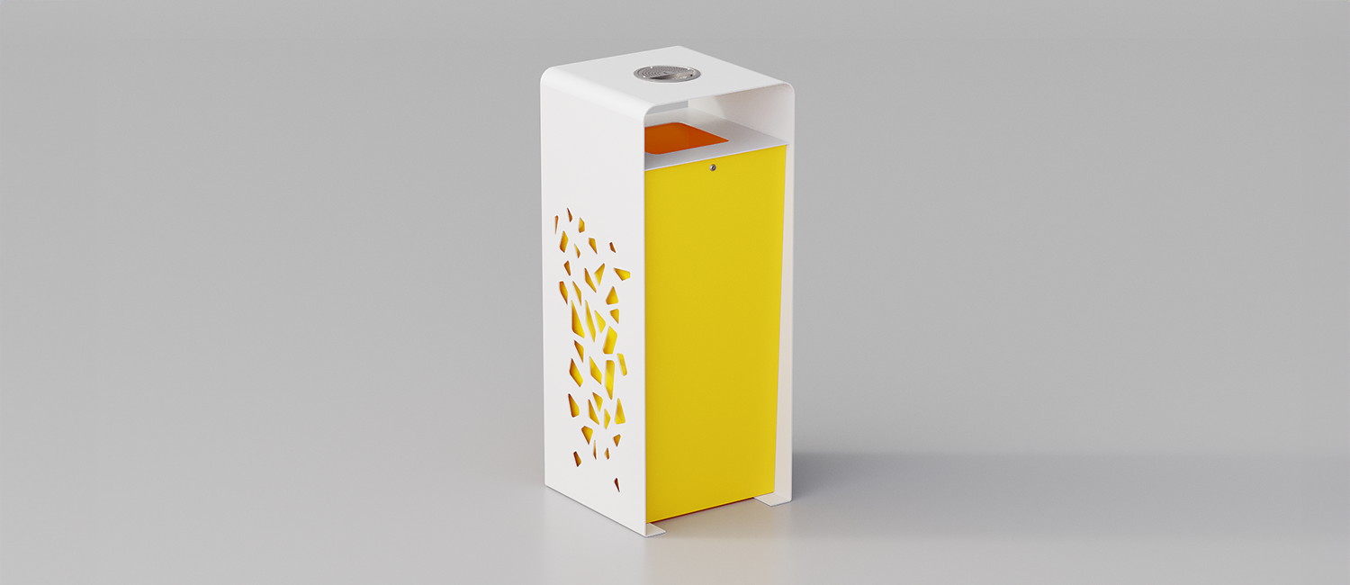 Komete large trash bin with ashtray
