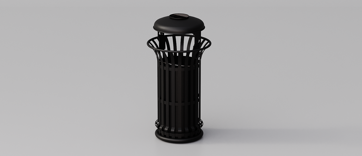Large Trash Bin Mida with Lid and ashtray