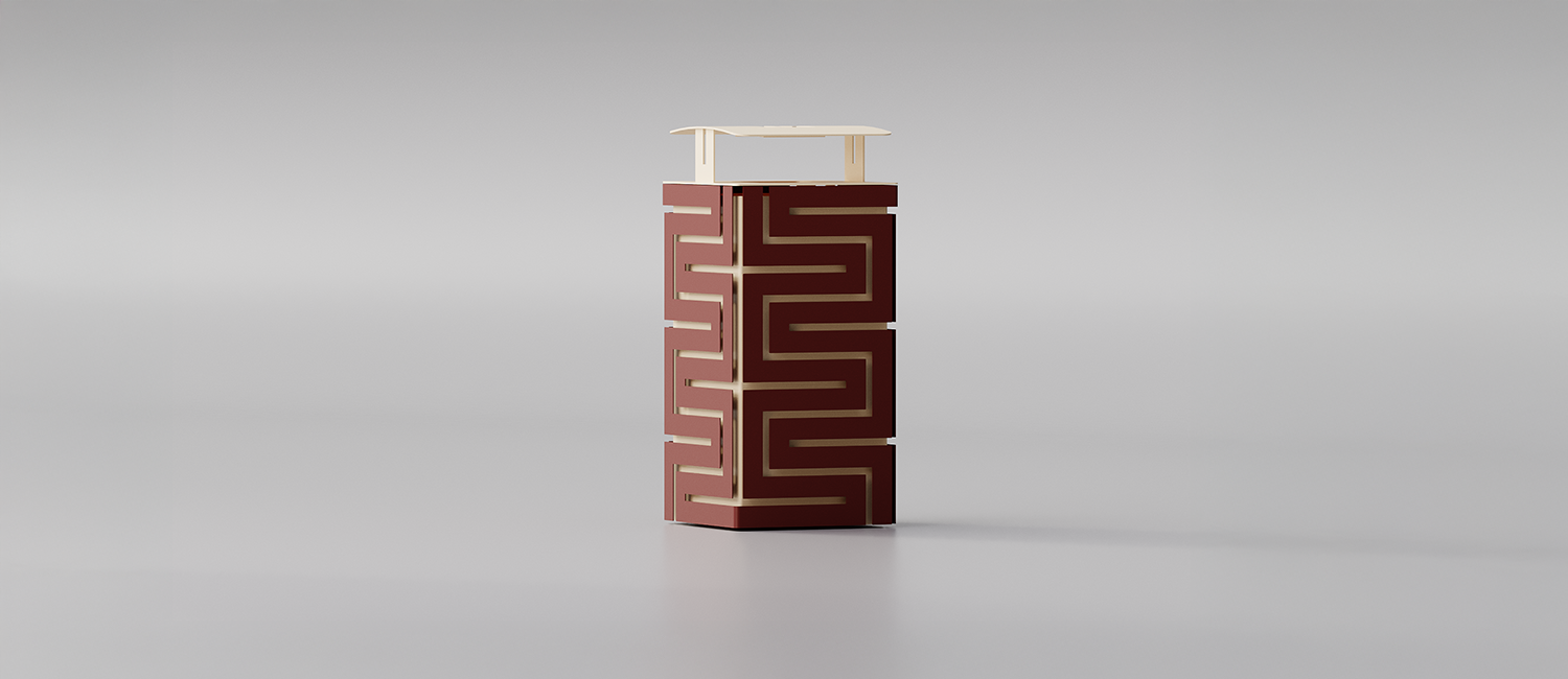 Snake large trash bin with lid and ashtray