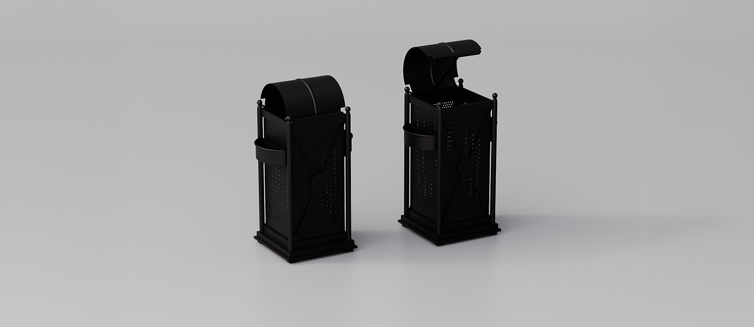 Large Trash Bin Virgo with openable lid