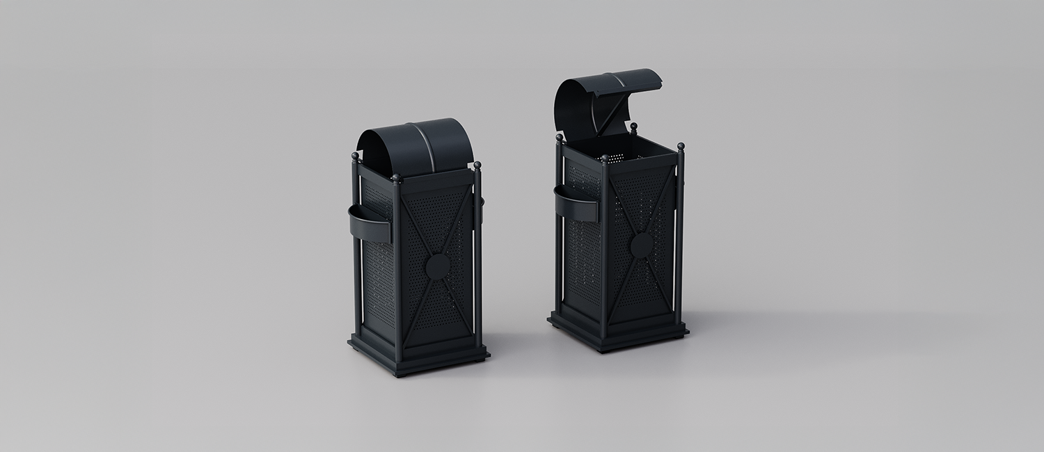 Large Trash Bin Virgo with openable lid
