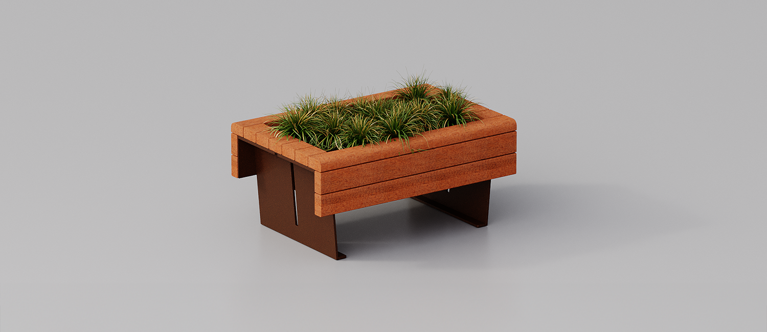 Fioriera Flea con fasce in Okumè vista 3