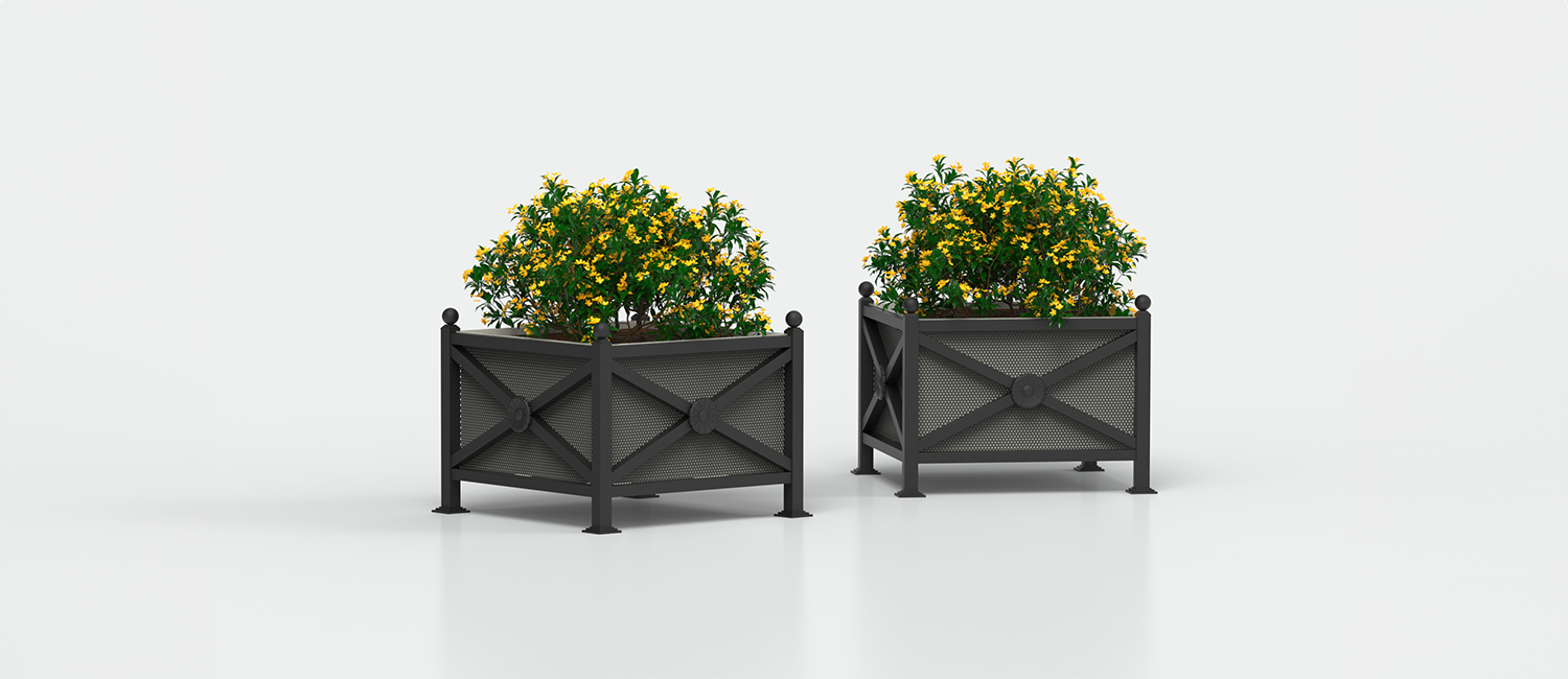 Flower Box Orchidea Maxi with perforated sheet panels vista 2