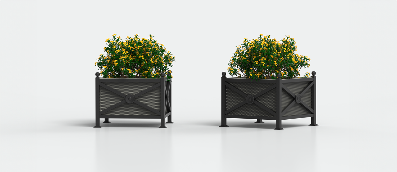 Flower Box Orchidea Maxi with perforated sheet panels vista 3