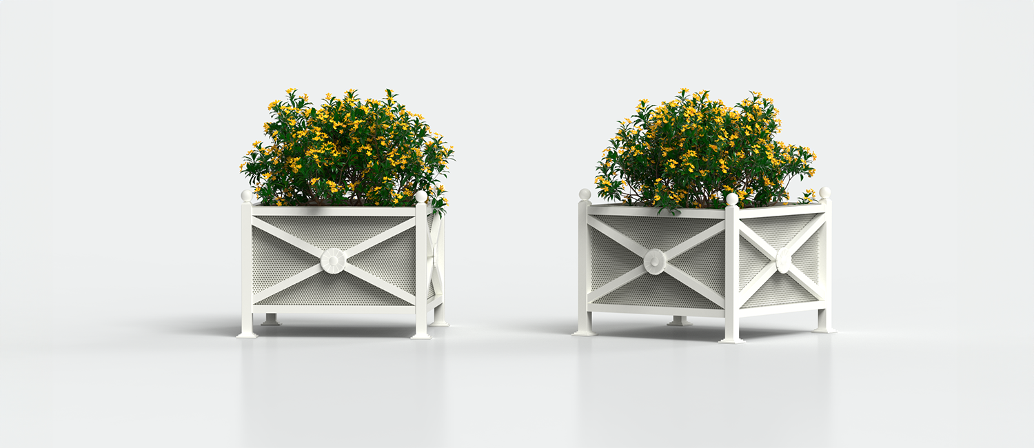 Flower Box Orchidea Maxi with perforated sheet panels vista 6