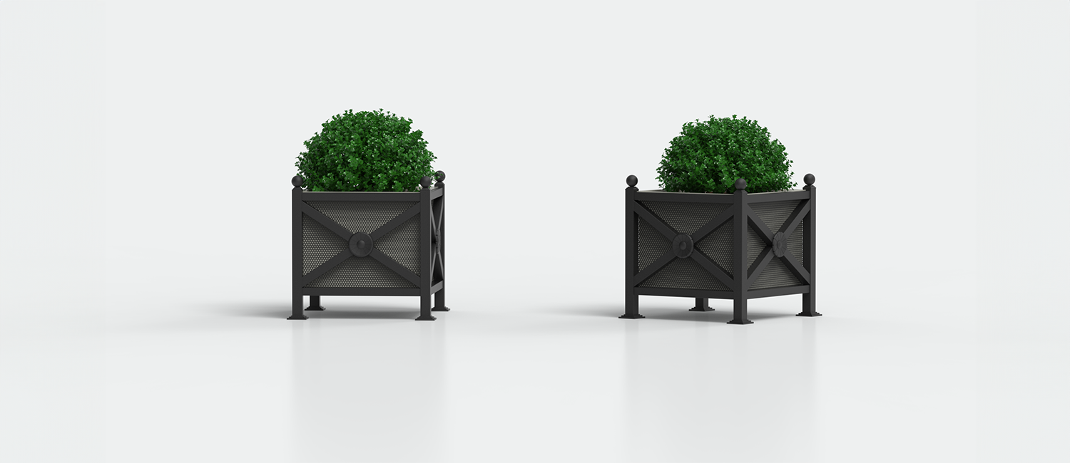 Flower Box Orchidea Midi with perforated sheet panels vista 3
