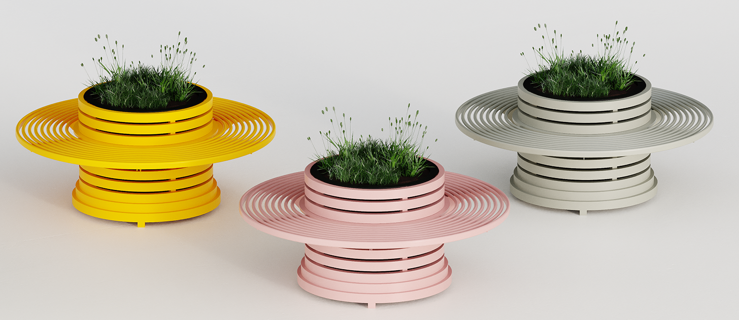 Flower Box Versilia with circular bench