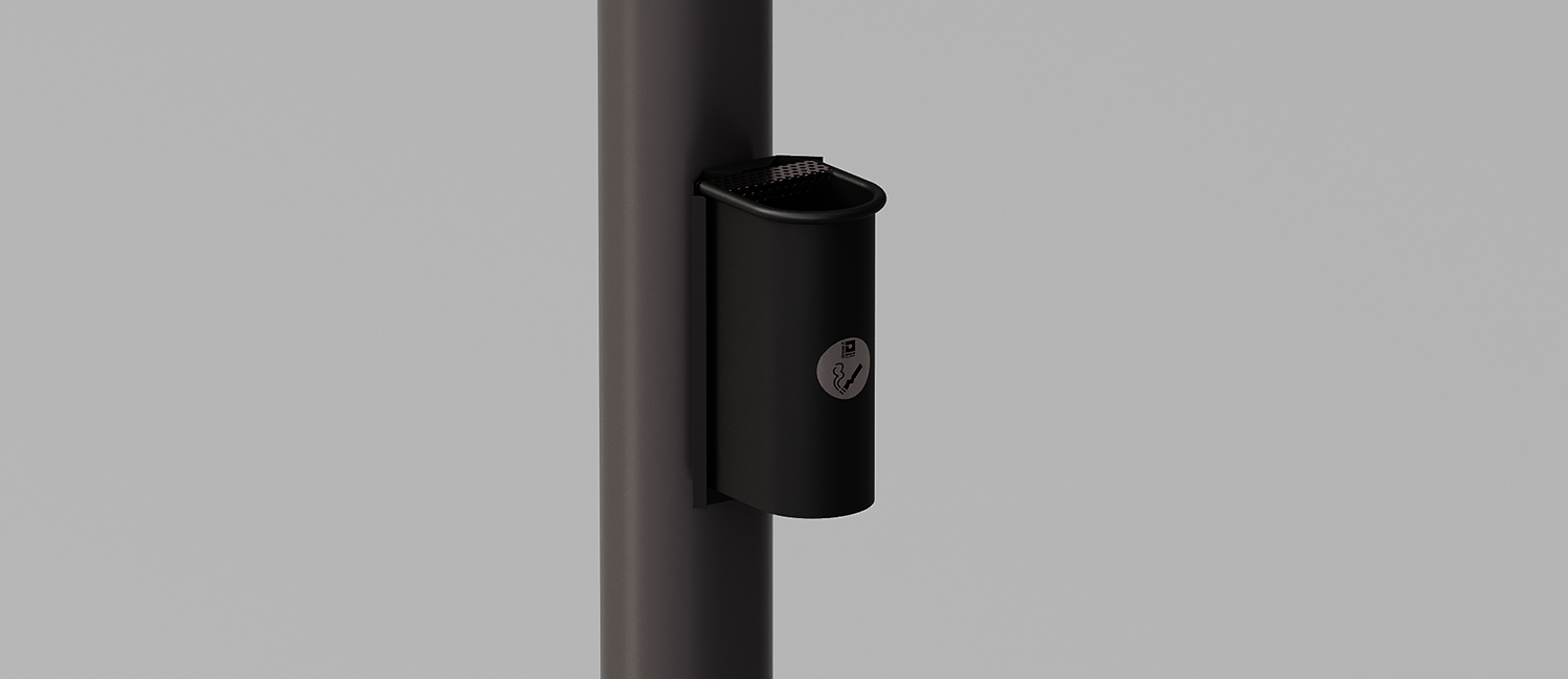 Ashtray Cicco mounting on existing pole