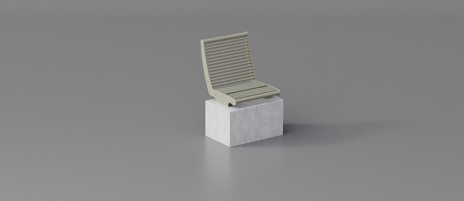 Single Panama seat wall mounted