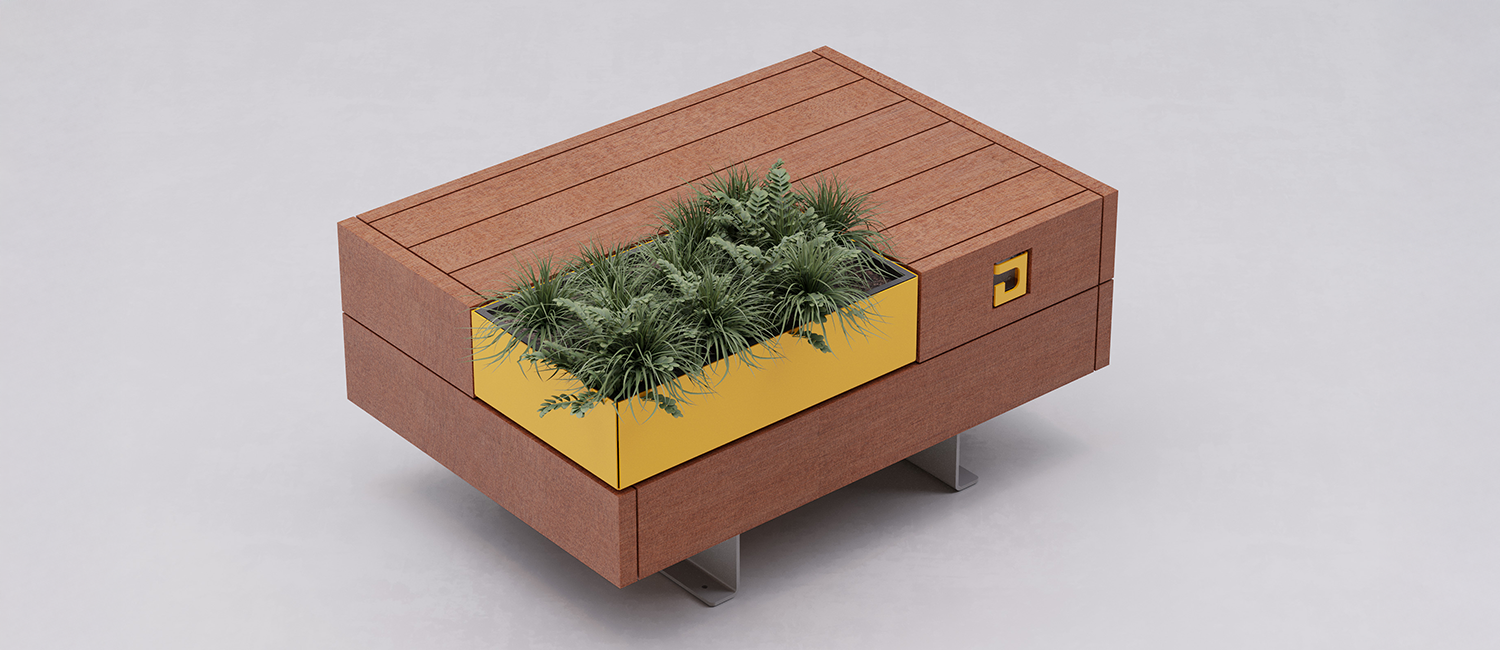 Noi seat with flowe box