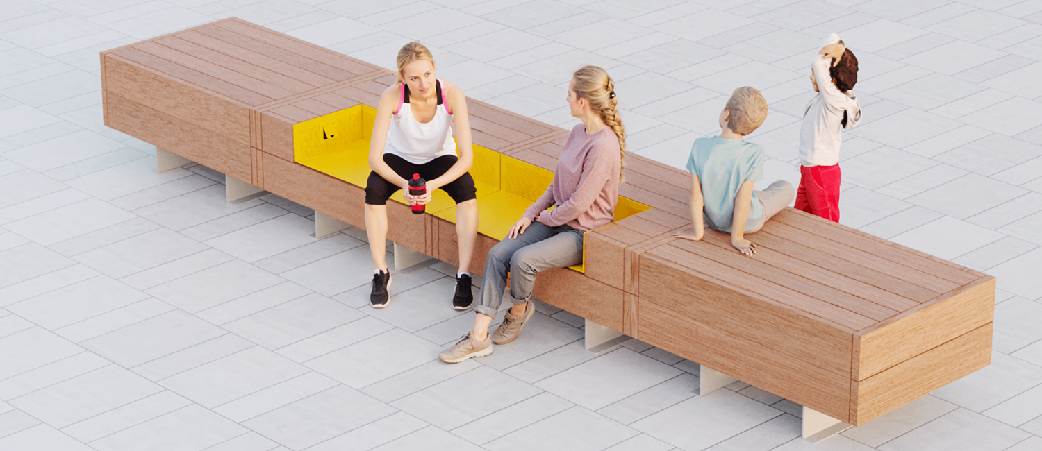 Noi seat with bike rack
