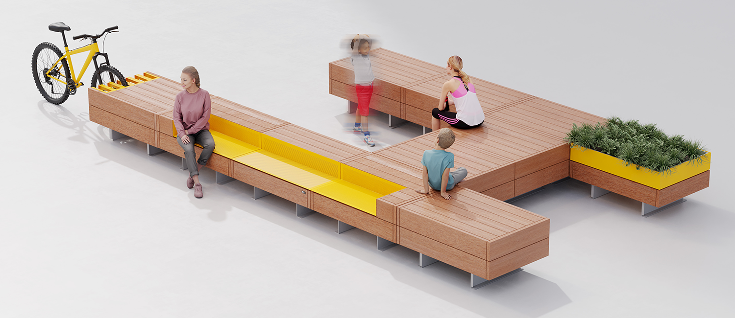 Noi bench with USB charger
