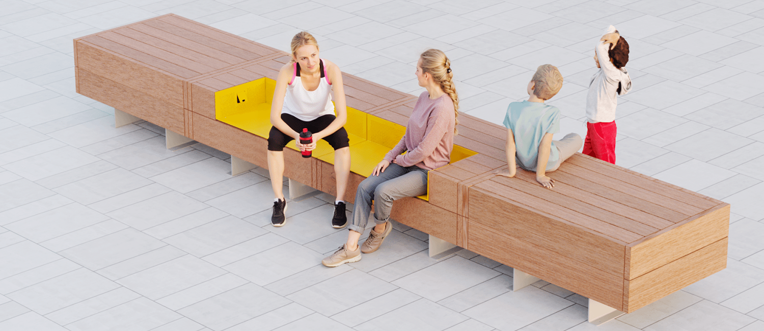 Noi bench with USB charger