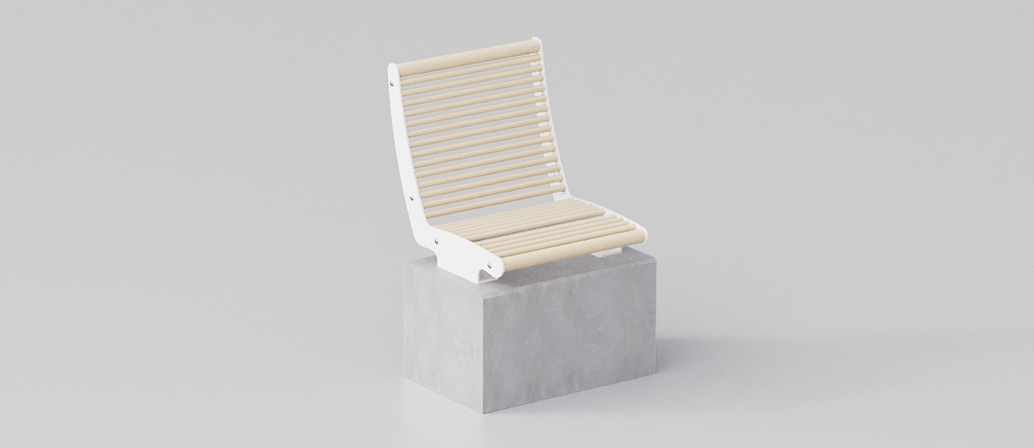 Single Panama seat wall mounted