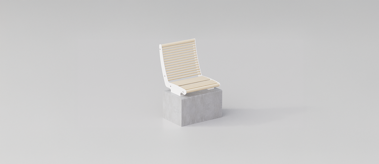 Single Panama seat wall mounted