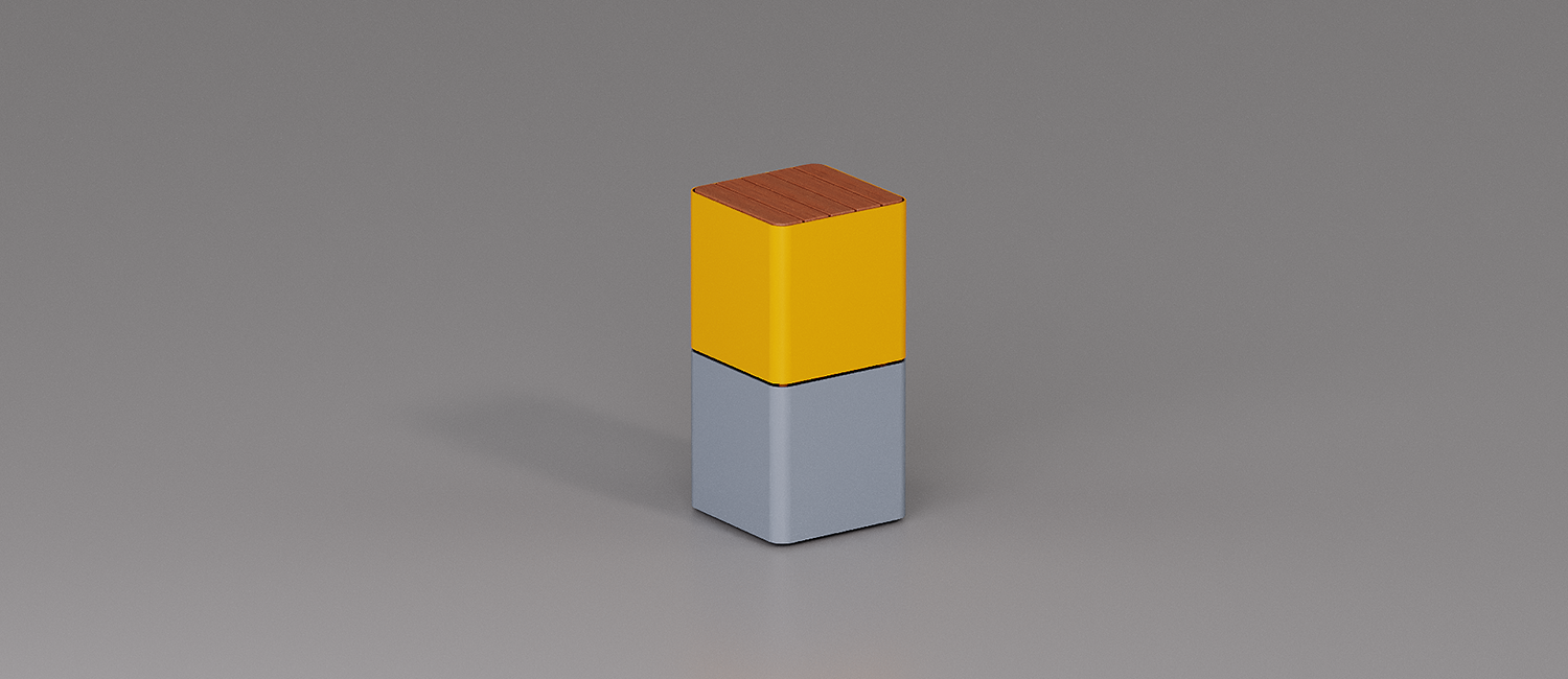 Cubik table with Okumè wood top