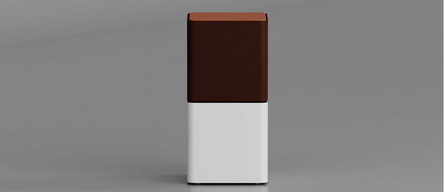 Cubik table with Okumè wood top
