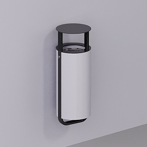 Diapason litter bin wall mounting with lid