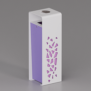 Komete litter bin with lid and ashtray