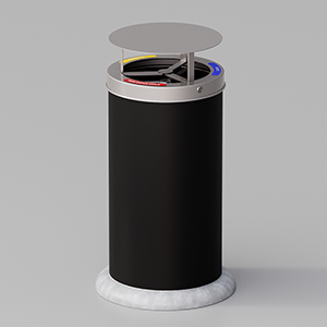 Elios large trash bin with lid and CLS basement