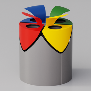 Kurt four large trash bin with lid