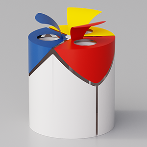 Kurt three large trash bin with lid