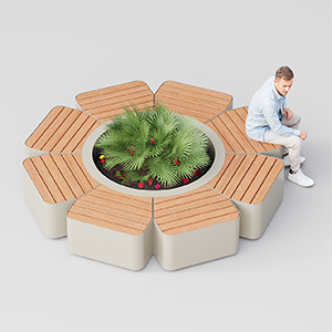Flower box Flora big with seat