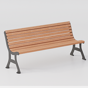 Debora bench with Okumè wooden planks