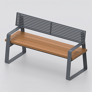 Easy Mix bench WPC seat and metal backrest