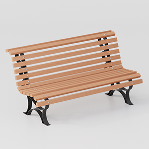 Bench Margherita with wooden planks