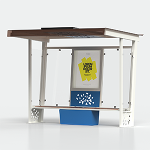 Komete Solar shelter with display case