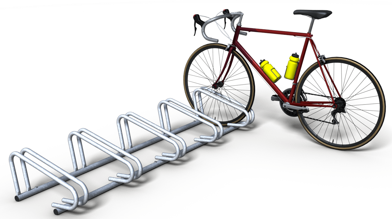 Rastrelliere per biciclette a cinque posti, realizzato in metallo, modello Roma.