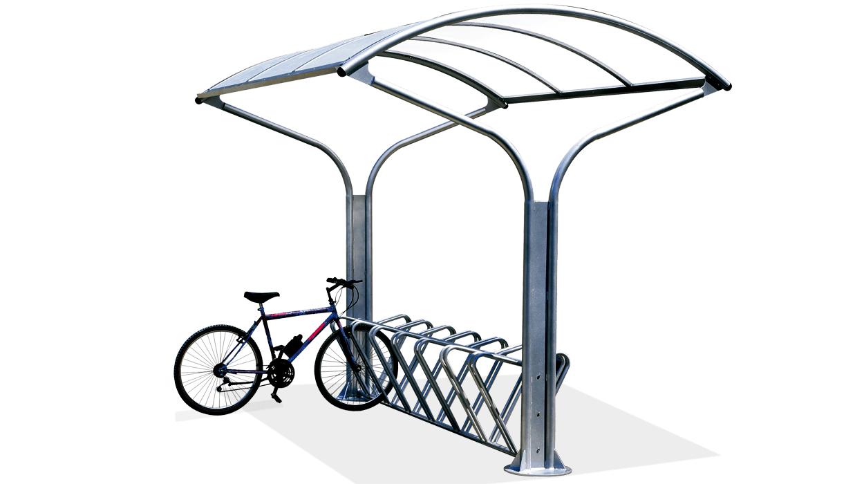 Rastrelliere per biciclette con copertura per pioggia modello Ciclo Park.