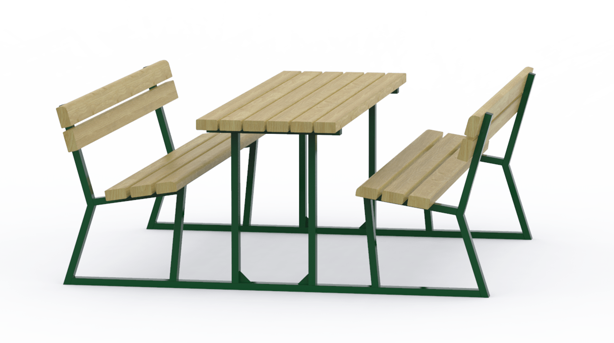 Break model picnic table for playground furniture.