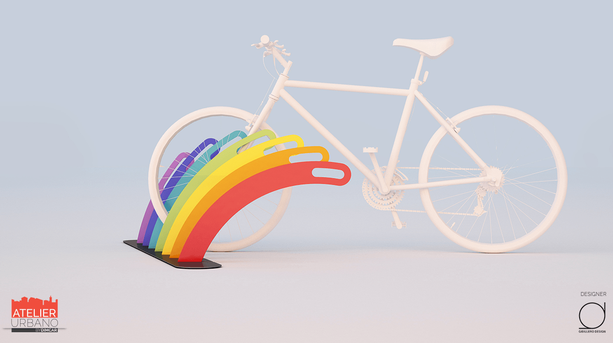 Rainbow bike rack