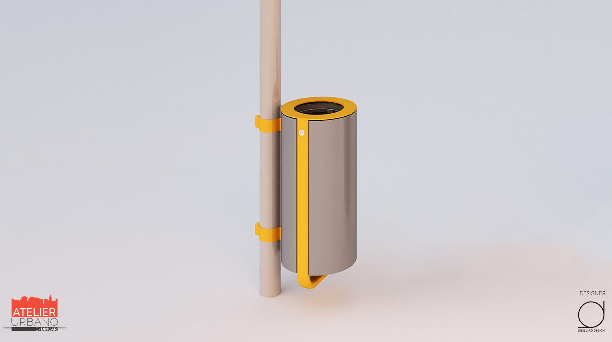 Diapason litter bin pole mounting