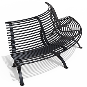 Bench Clematis seat curved outwards, code 298-bis-v