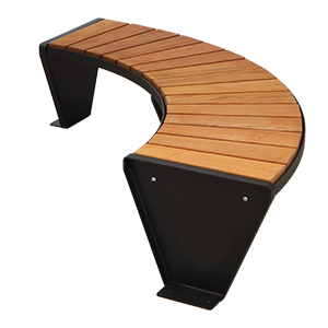 Round bench with okumè wooden price lists, code 484-P-OK