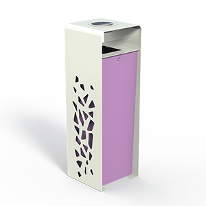 Komete litter bin with lid and ashtray