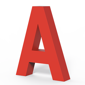 Lettera Alfy 3D, codice D860